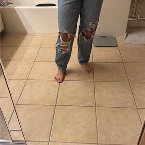 American Eagle Outfitters Blue Boyfriend Distressed Jeans
